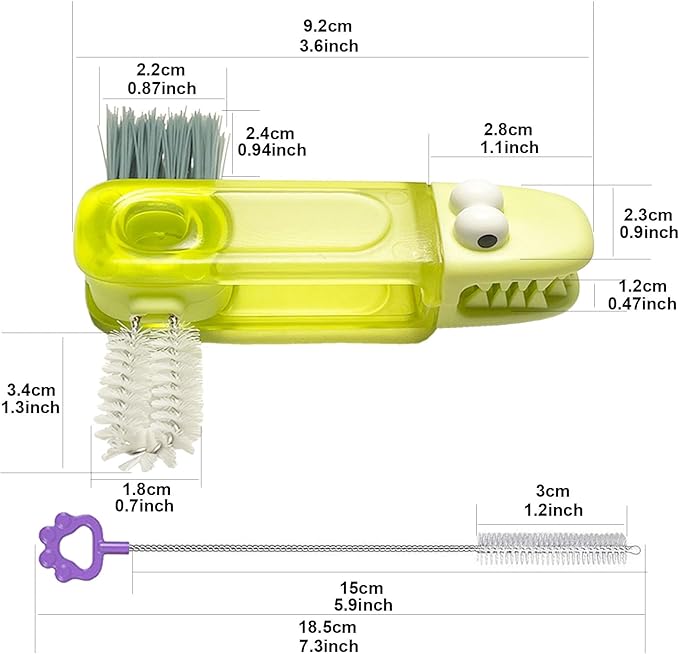 3Pcs 4-in-1 Bottle Cleaning Brush Set, Cup Lid Cleaner and 3pcs Tube Brush Kit, Home Kitchen Crevice Cleaning Tools Straw Cleaning Brush for Sippy Cup, Tumbler, Drinking Straw