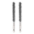 HARFINGTON 2pcs Stainless Steel Bore Brush 12mm Dia Cleaning Wire Brush with Handle 1/4 Inch Hex Shank for Tubes, Ports, Bearings