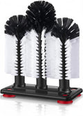 Havawish 1 Pack Water Bottle Cleaning Brush with Suction Base, 3 Head Bristle Bar Glass Washer for Sink, Washer Brush Cleaner for Bar Beer Cup, Wine Glass, Long Leg Cup Kitchen Tools