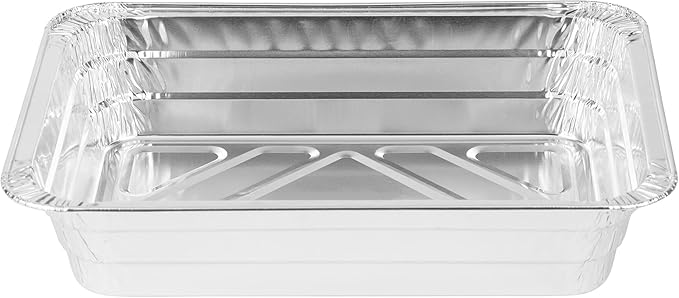 PARTY BARGAINS 2.25 lb Aluminum Pans with Board Lids, 20 Pack – 8 x 6 in Disposable Foil Roasting & Steam Table Pans for Catering, Takeout, Meal Prep, Oven Safe up to 240°C