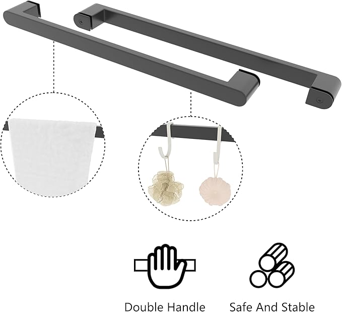 50-54x72 Inch Semi-Frameless Double Sliding Shower Door with Anti-Rust SGCC Steel Frame,1/4 Inch (6mm) Clear Tempered Glass for Walk-in Shower,Black