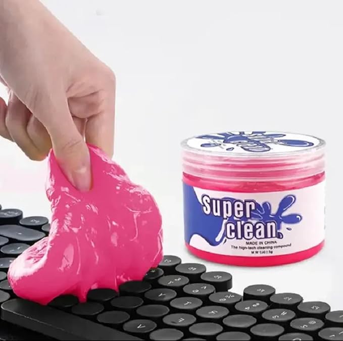 Generic Car Cleaning Gel Universal Detailing Kit Automotive Dust Car Crevice Cleaner Slime Auto Air Vent Interior Detail Removal for Car Putty Cleaning Keyboard Cleaner Car Accessories (Pink)