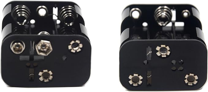 3 Pcs 6 x 1.5V (9V) AA Battery Holder Leads with 3 Pcs 9V I Type Snap Connector Plastic Housing Two Layers Battery Case