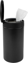 Spectrum Disinfecting Wipes Container Refillable Stainless Steel Wipe Holder for Bathroom Kitchen School Classroom, Reuseable Push Button Wet Wipe Dispenser for Disinfect Cleaning Countertop, Black