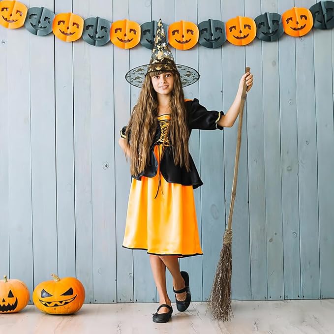 Brown Straw Broom - 44", 1 Count - Extra Long Reach, Durable & Eco-Friendly - Perfect for Home, Garden, Office Tasks & More
