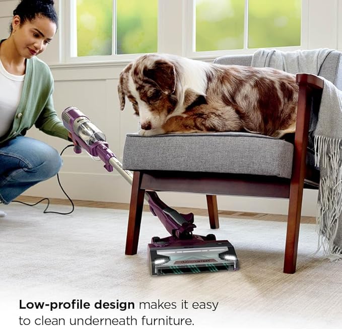 Shark POWERDETECT Ultra-Light Corded Stick Vacuum with DuoClean Technology, Self-Cleaning Brushroll for No Hair Wrap, Anti-Allergen Complete Seal, and Odor Neutralizer Technology, Purple, HZ4001AMZ