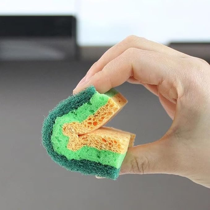 6 Pack Heavy Duty Kitchen Sponge Dish Sponges Double-Sided Dishwashing Scrub Sponges (Green)