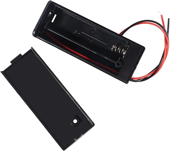 8Pcs 1 Slots 1.5V AA Battery Case Holder 1 x 1.5V AA Battery Spring Clip Storage Box with Wire and ON/Off Switch