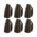 SPARTA Scrub Brush with Iron Shaped Handle and Stiff Bristles, Heavy Duty Scrubber Brush for Kitchen, Bathroom, Shower, Tile, Sink, Carpet and Bakepans, Heavy Duty, 6 Inches, Brown, (Pack of 6)