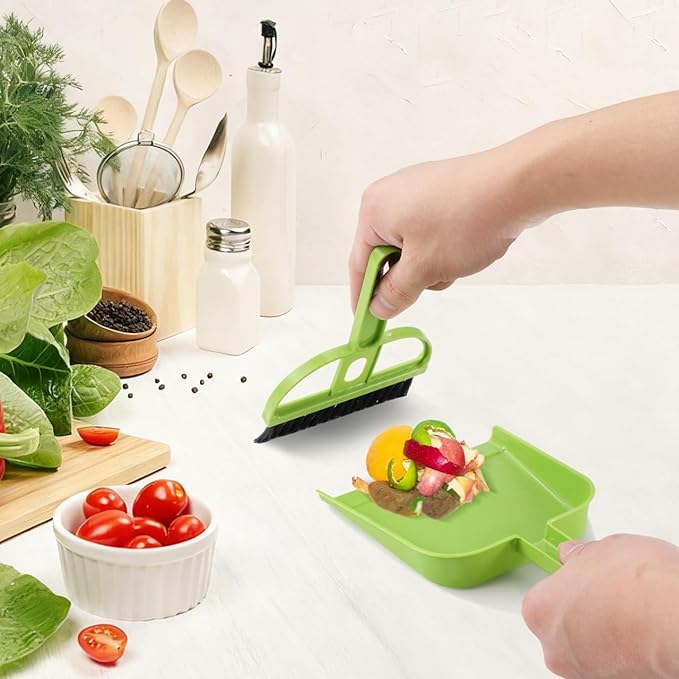 DECHOUS Dustpan and Broom Set for Desk: 6 Pack Mini Handheld Cleaning Broom and Dust Pan Combo Set - Small Portable Sweeper for Pet Cage Keyboard Countertop Car