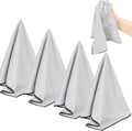 SINLAND Microfiber Glass Polishing Cloths Large Size Thick Lintless Drying Towels for Wine Glasses Stemware Dishes Stainless Appliances 20 Inch X 25 Inch Pack of 4 Grey