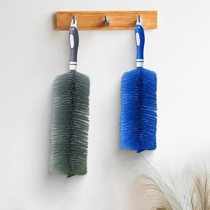 Fan Cleaner Brush, 2025 New Bendable Dusting Brush for Electric and Blind, Reusable Microfiber Dust Collector, Non-disassembly Cleaning (2Pcs Blue)