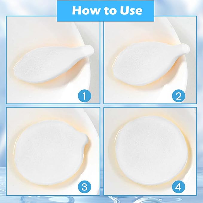 Facial Sponge Compressed,60 Pcs PVA Professional Makeup Removal Wash Round Face Sponges Spa Pads Exfoliating Cleansing for Women,White