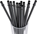 DAKOUFISH 12 Inch Long Black Reusable Plastic Replacement Drinking Straws for 30 oz & 40 oz Mason Jar,Tumblers, Set of 12 with Cleaning Brush (12inch, Black)