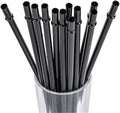 DAKOUFISH 8 Inch Black Reusable Plastic Replacement Drinking Straws for Short Mini 12 oz 16 oz Mason Jar,Tumblers, Set of 12 Pcs Straws with Cleaning Brush (8inch,Black)