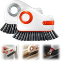 Window Groove Cleaning Brush,2026 Upgrade 2 in 1 Multifunction Hard Bristle Cleaning Brush with Hidden Scraper for Sliding Door Track, Window Sill, Window Seal (Orange + Grey)
