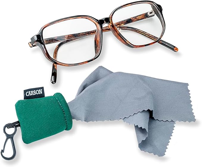 Carson Stuff-It Microfiber Lens Cloth Cleaning System for Eyeglasses, Smartphones, Tablets, Optics, Lenses, Cameras and More