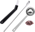 Coffee Scoop 1tbsp /15ml Measuring Spoons Tablespoon Stainless Steel Stirring Spoon with Coffee Machine Cleaning Brush Set