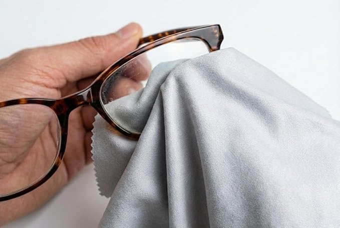 Microfiber Polyamide and Polyester Cleaning Cloth for Everywhere, Glasses, Screens & Delicate Surfaces – Soft, Camera Lens, Car Interior, Piano Black, Lint-Free, Reusable Zigzag Edge (Gray)