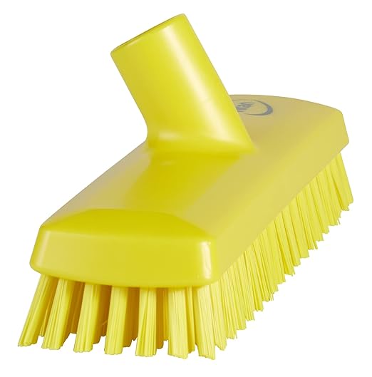 Vikan 70416 Deck Scrub,Waterfed,Stiff,11",PP/PBT,Yellow
