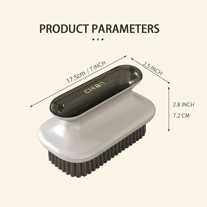 2 Pack Shoe Brush,Shower Cleaning Brush,Scrub BrushComfort Grip,Ideal for Cleaning Bathroom, Shower, Kitchen Bristle Brush (Grey Clothes Brush)