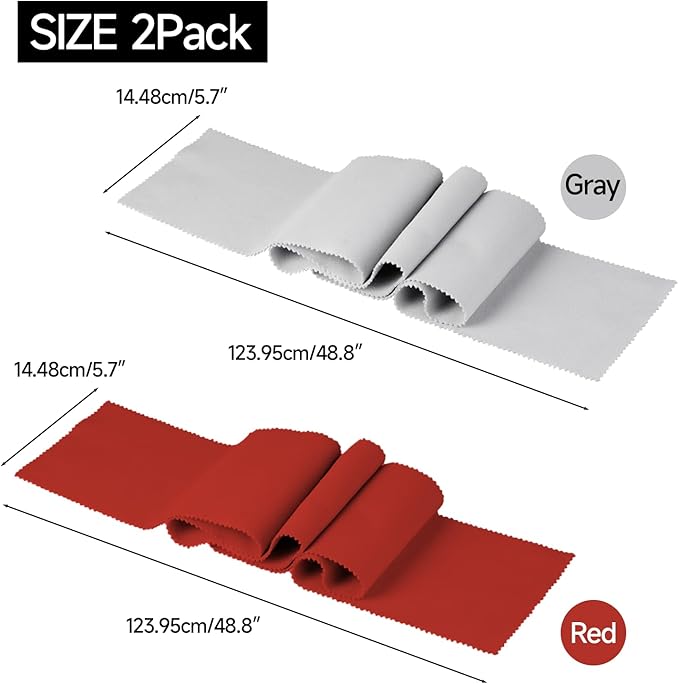 Soundspire 2Pack 88 Keys Piano Keyboard Dust Cover, Velvet Cloth Covers for Digital/Electric Pianos, Upright & Grand Pianos (Red & Gray Anti-Dust Protectors)