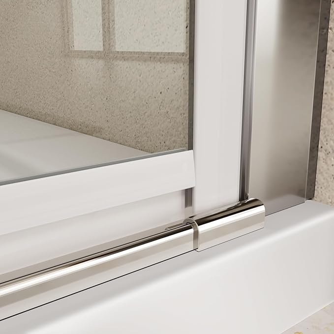 Bifold Shower Door, Royal Guard 34" W X 72" H Frameless Glass Shower Door with 1/4" (6mm). Clear Tempered Shower Glass Door,Pivot Swing Shower Doors,Chrome Finish