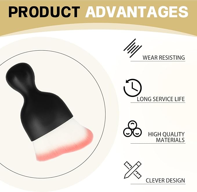 1Pcs Auto Soft Hair Brush Advanced Car Interior Detailing Brush for Dashboard Air Vent Gaps Dust Removal and Cleaning of Leather Surfaces Widely Used, Black handle, white and pink bristles