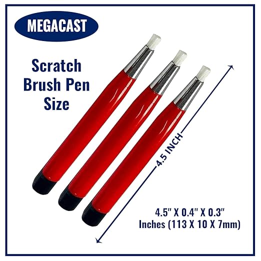 Fiberglass Scratch Brush Pen - 3 Pack - Jewelry, Watch, Coin Cleaning, Electronic applications, Removing rust and corrosion