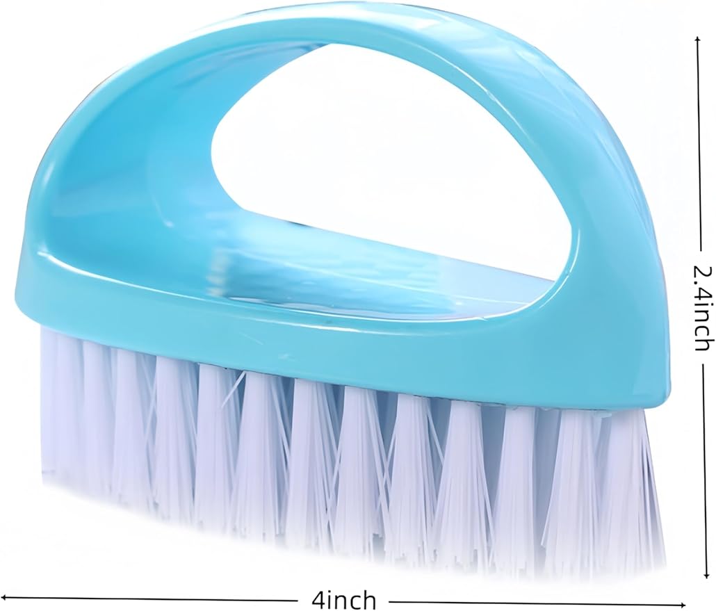 luvilly2pack Handle Brush, Heavy-Duty Nylon Hard Brush, Suitable for Gentle Cleaning of Sinks, bathtubs, Floors, Hands, Nails, Multifunctional Cleaning (Blue and Green)