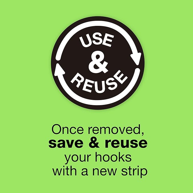FrogTape reMOVEables Damage Free Adhesive Hook - Removable & Reusable Medium Wire Wall Hooks for Hanging - No Nails- Includes 6 Hooks & 8 Adhesive Strips, Holds up to 2 lbs, Clear (Pack of 6)
