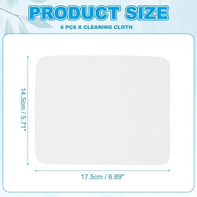 PATIKIL Glasses Cleaning Cloth 6.9" x 5.7", 6 Pcs Microfiber Eyeglasses Cleaner Cloths Soft Suede Wipe Screen for Camera Len Eyeglass Screens Phones Smart Devices, White