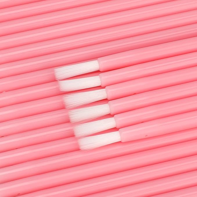 G2PLUS 100Pcs Lip Brush, Pink Lip Gloss Wands, Nylon Lipstick Gloss Applicator, Disposable Nail Brushes for Makeup, PYO Cookie Paint, Nail Art, Painting, Detail Brush