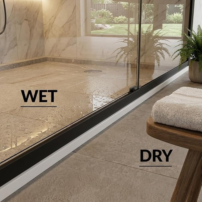 Sliding Shower Door 50-60" Adjustable Width x 72" Height, Bypass Space-Saving Design, Dual 8mm (5/16") Tempered Glass Panels with Matte Black Aluminum Alloy Frame, Easy Installation