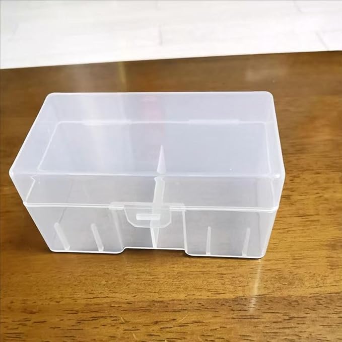 RUIAN 12 x 9V Batteries Organizer Protective Container, Hard Plastic Large Battery Storage Box Holder, Clear, White