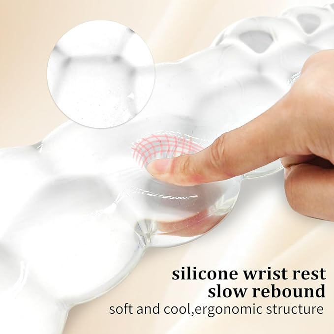 Gel Cloud Keyboard & Mouse Wrist Rest Cloud Wrist Rest Ergonomic Keyboard and Mouse Pad Support for Pain Relief Office Computer Laptop Gaming. (White)