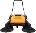 Outdoor Walk-Behind Hand Push Floor Sweeper Carpet Sweeper Manual Push Vacuum Non Electric Width Push Sweeper Adjustable Artificial Turf Vacuum for Walkway, Yard, Garage (41 Inch)