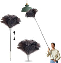 Madrigal 72" Extendable Ostrich Feather Duster for Cleaning with 2 Replacement Heads Washable and Reusable Long Handle Handheld Feather Duster for High Places, Home,Office Cleaning