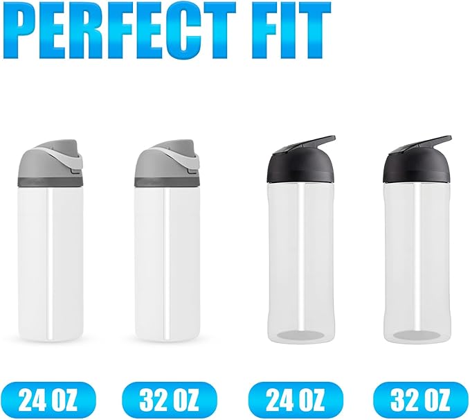 12pcs Replacement Straws for Owala, Reusable Plastic Straws with Cleaning Brush for Owala Water Bottle 24 oz 32 oz (White)