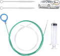 5pcs Updated Sunroof Drain Cleaning Tool Kit, 78in Flexible Long Pipe Cleaner with Brush Syringe Hose Syringe Tubing Unclogger Attachment for Car Sunroof Trunk & Wiper Drain Holes