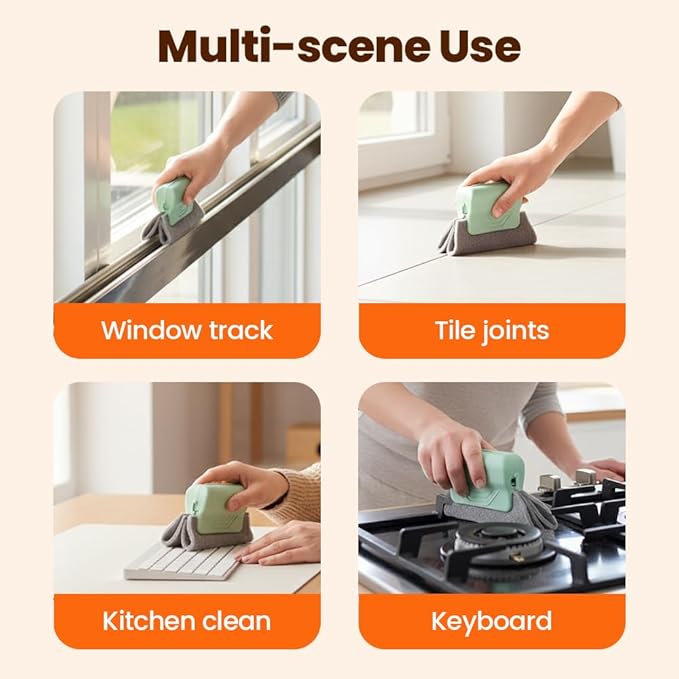 Magic Window Track Cleaner, 2026 New Window Groove Cleaning Brush Tools Set, Hand-held Window Track Cleaner Brushes Tools Set for Window lides Gaps Tile Lines Shutter Car Vents (3Pcs Grey)