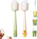 5 in 1 Bottle Cleaning Brush Set, 2026 New Multifunctional Lid Brush Cleaning Tool Kitchen, Cleaning Tool Kitchen, Portable Long Handle Bottles Scrubber for Cup Lids(Green and White)