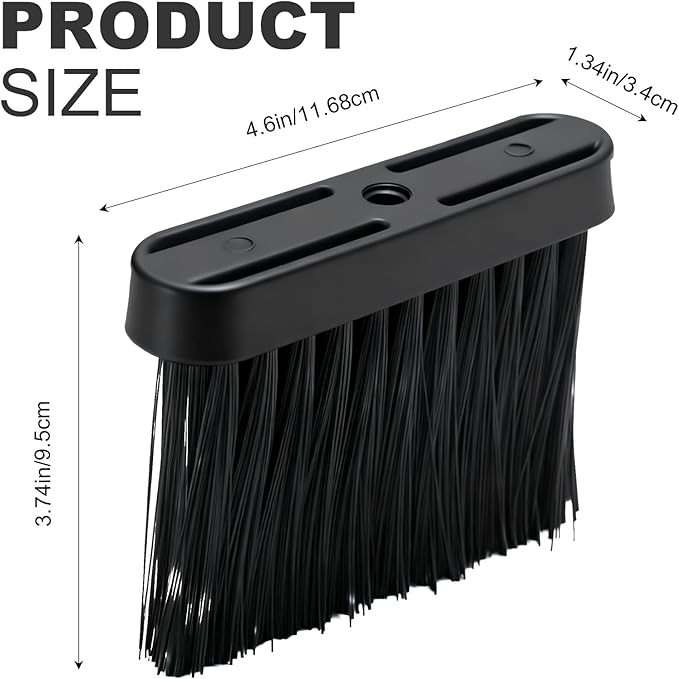 2 PCS Oblong Fireplace Brush, PP Fireplace Broom Replacement Head, Chimney Brush for Fireplace Cleaning Kit and Pellet Stove