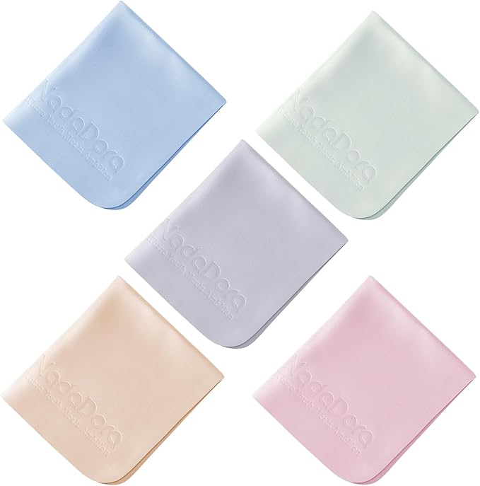 Nadadora Microfiber Cleaning Cloths Assorted Colors Individually Wrapped for Glasses, Eyeglasses, Sunglasses,Cameras,Jewelry,Phone,Lenses,Screens, Reusable and Washable- 6"x7" (5PACK)