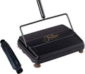 Fuller Brush Electrostatic Carpet & Floor Sweeper with Additional Rubber Rotor - 9" Cleaning Path - Lightweight - Ideal for Crumby & Wet Messes (Black + Rubber Rotor)
