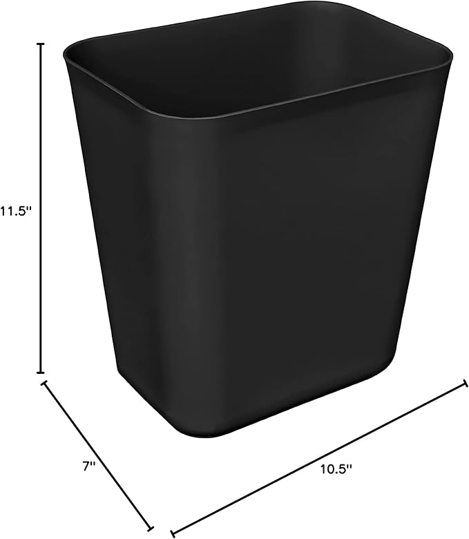 Nipogear 3.5 Gallons /13.5 Liter Efficient Plastic Trash Can Garbage Bin Wastebasket, Fits Under Desk, Kitchen, Home, Office (Black, 3.5 Gallons)
