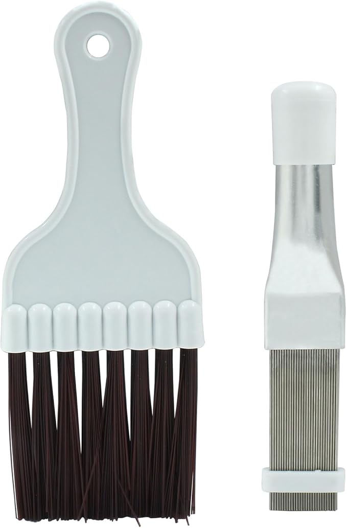 2 pcs Air Conditioner Fin Comb Cleaner Kit AC Coil Cleaning Brush Condenser Fin Straightener, AC Evaporator Comb Radiator Repair Clean Tool