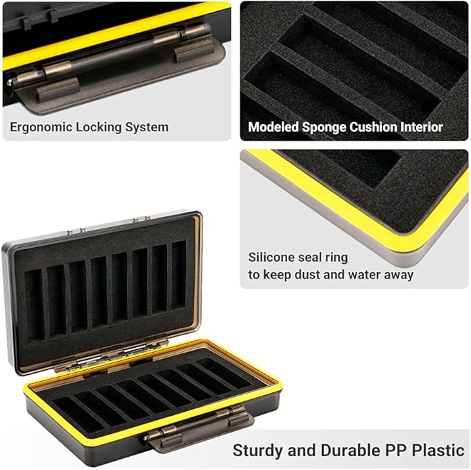JJC Compact AAA Triple A Battery Storage Case Holder Organizer, Hard Plastic Battery Box for 16pcs AAA Triple A Batteries, Water-Resistant and Easy to Carry