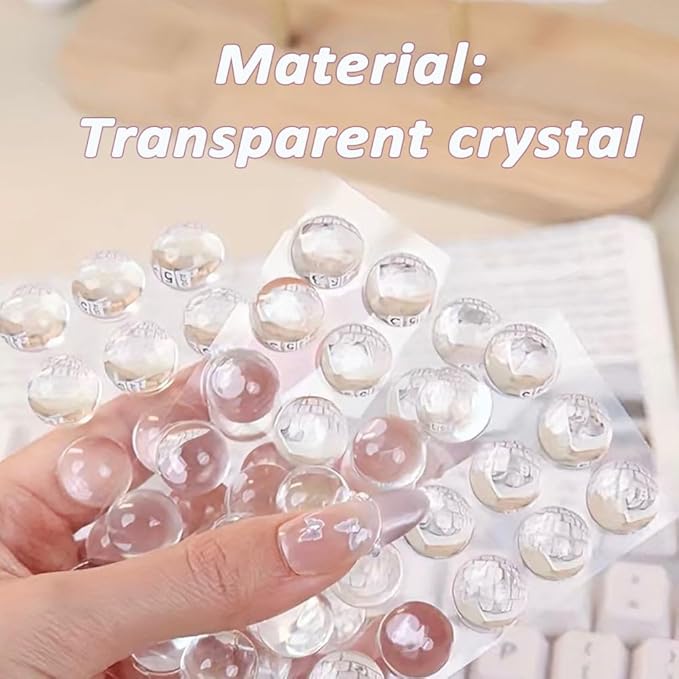 128PCS Raised Keyboard Stickers for Long Nails, Clear Silicone Keycap Bubbles with Cleaning Brush, Reusable Nail-Safe Typing Keyboard Covers for Laptop, PC, Gaming Keyboards (192 Stickers)