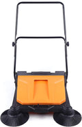 26" Industrial Hand-Push Sweeper Cleaner,Foldable Walk-Behind Floor Sweeping Machine for Clean up Garden Pavement Street (US Stock)
